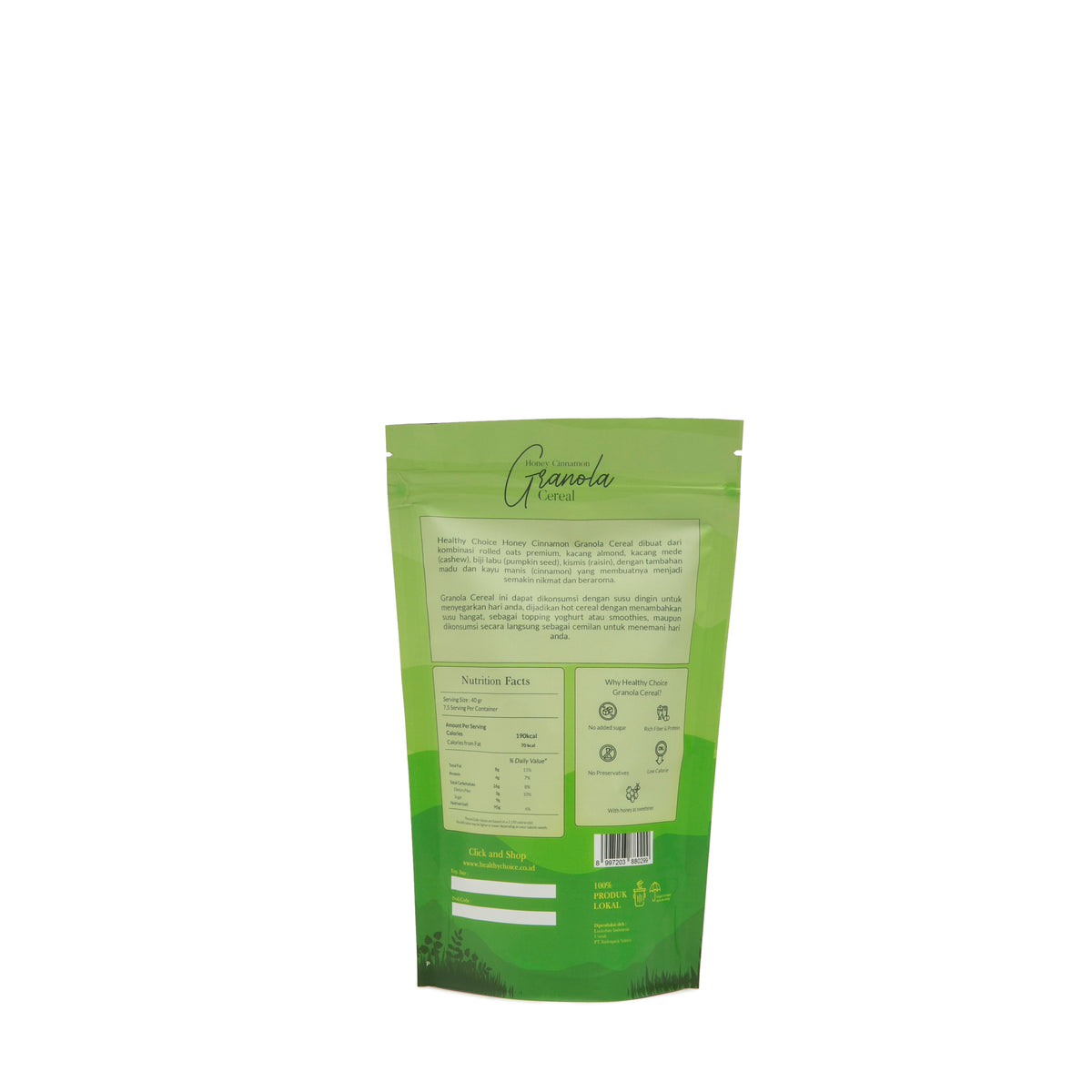 Healthy Choice Honey Cinnamon Granola Cereal 300gr Healthy Choice ID