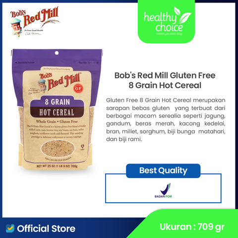 Bob's Red Mill Gluten Free 8 Grain Hot Cereal 709gr ( Cereal dengan 8 biji pilihan Oatmeal Sereal)