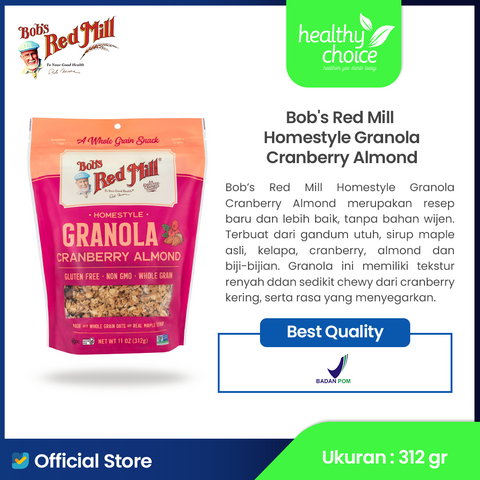 Bob's Red Mill Homestyle Granola Cranberry Almond 312gr