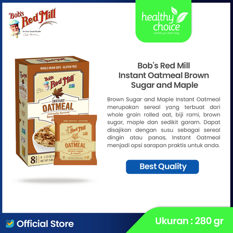 Bob's Red Mill Instant Oatmeal Packets Brown Sugar & Maple 9.88 oz 280 gr