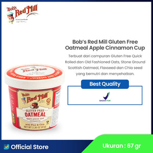 
                  
                    Bob's Red Mill Gluten Free Oatmeal Cup 51 gr ( oat classic, Apple Cinnamon, Blueberry & Hazelnut, Brown Sugar & Maple, Gluten free Organic oatmeal )
                  
                