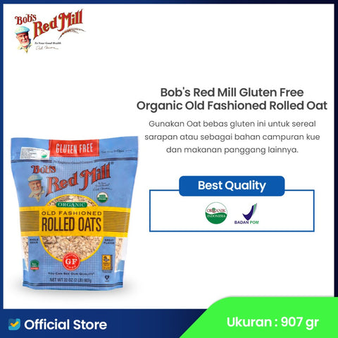 Bob's Red Mill Gluten Free Oats Whole Grain 907 g (Old Fashioned Rolled, Quick cooking) pilihan sehat
