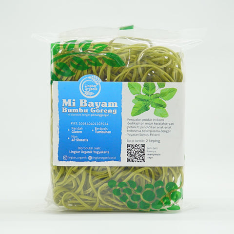 Lingkar Organik Mie Sayur Bumbu Bayam Natural  2 KEPING (200gr)
