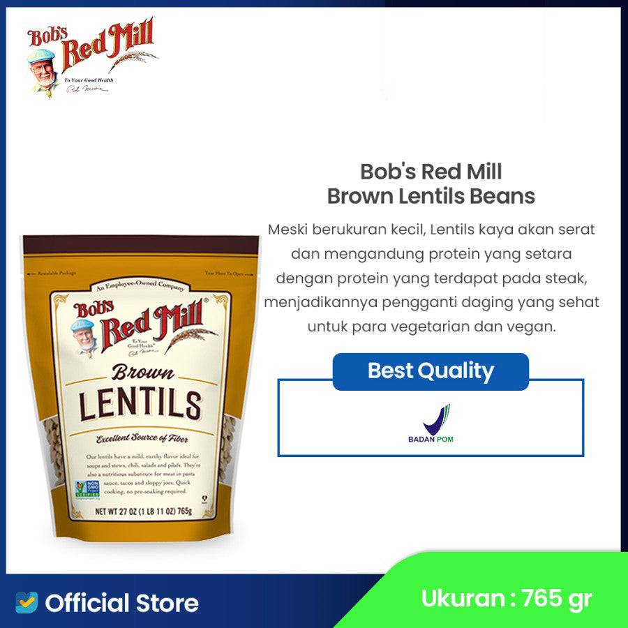 Bob's Red Mill Brown Lentils Organik 765gr