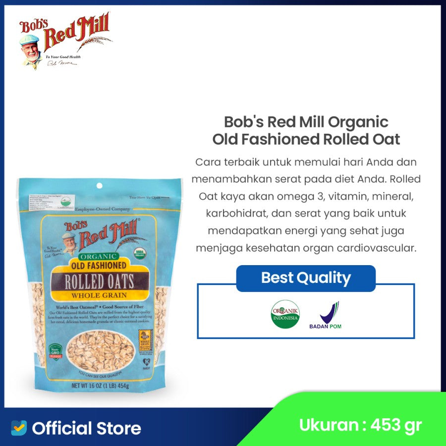 Bob's Red Mill Organic Old Fashioned Regular Rolled Oat 454 gr