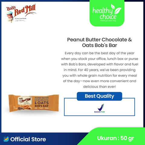 Bob's Red Mill Peanut Butter Chocolate & Oats Bar 50gr