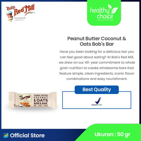 Bob's Red Mill Peanut Butter Coconut & Oats Bar 50gr