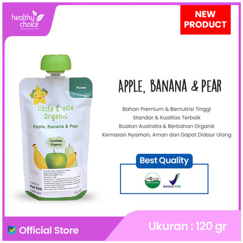 Little Etoile Organic Apple, Banana & Pear 120gr